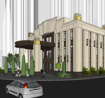 康宁时代广场售楼部SU模型下载_sketchup草图大师SKP模型