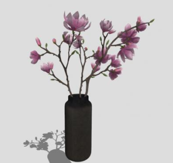 玉兰花插花花瓶su模型下载_sketchup草图大师SKP模型