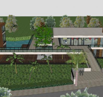 现代售楼处外观sketchup模型下载_sketchup草图大师SKP模型