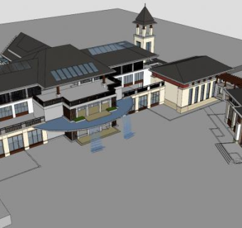 欧式东南亚会所SU模型下载_sketchup草图大师SKP模型