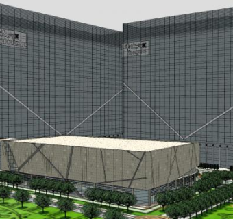 峰达大厦售楼处SU模型下载_sketchup草图大师SKP模型