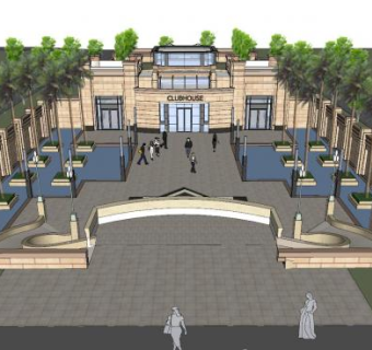 欧式会所售楼处SU模型下载_sketchup草图大师SKP模型