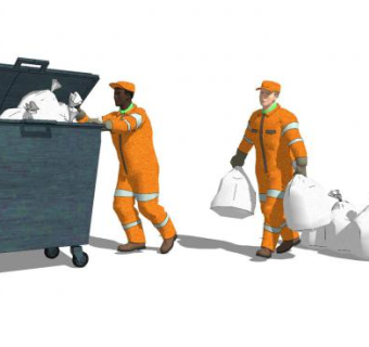 现代环卫工人SU模型下载_sketchup草图大师SKP模型