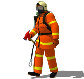 拿斧头的消防员SU模型下载_sketchup草图大师SKP模型