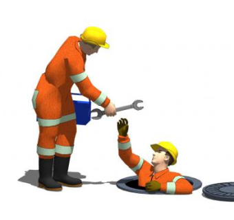 下水道作业消防员SU模型下载_sketchup草图大师SKP模型