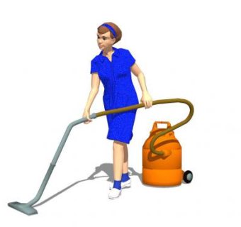 用吸尘器的清洁员SU模型下载_sketchup草图大师SKP模型