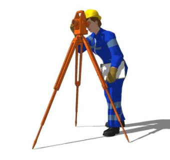现代测绘工人SU模型下载_sketchup草图大师SKP模型