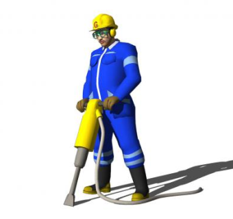 钻地工人SU模型下载_sketchup草图大师SKP模型