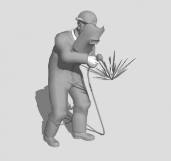 现代电焊工人SU模型下载_sketchup草图大师SKP模型