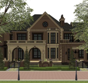 英式别墅su模型下载_sketchup草图大师SKP模型