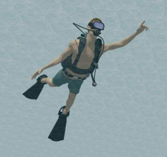 3D潜水员SU模型下载_sketchup草图大师SKP模型