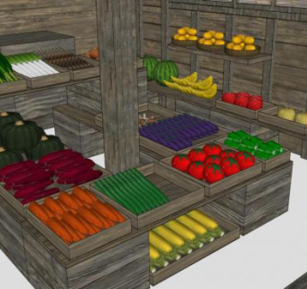 水果摊su模型下载_sketchup草图大师SKP模型