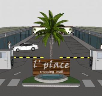 停车场收费系统su模型下载_sketchup草图大师SKP模型