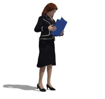 看资料的女教师SU模型下载_sketchup草图大师SKP模型