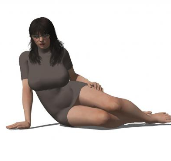现代女士坐姿SU模型下载_sketchup草图大师SKP模型