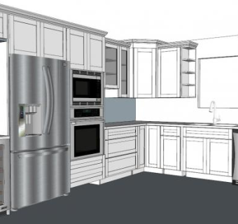 酒店厨房su模型下载_sketchup草图大师SKP模型