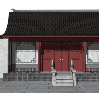 建筑大门su模型下载_sketchup草图大师SKP模型