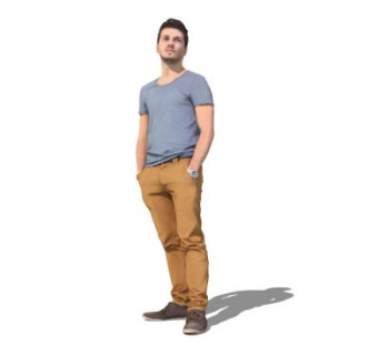 现代插兜男性人物SU模型下载_sketchup草图大师SKP模型