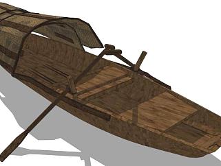 古代小船su模型下载_sketchup草图大师SKP模型