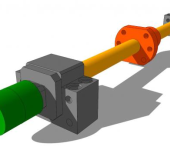 滚动轴承盒装滚珠丝杠SKP模型设计_su模型下载 草图大师模型_SKP模型