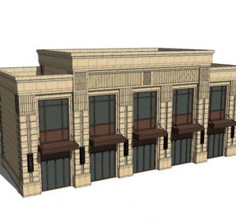 新古典售楼中心SU模型下载_sketchup草图大师SKP模型