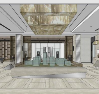旭辉地产售楼处SU模型下载_sketchup草图大师SKP模型