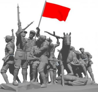 红军战士雕塑su模型下载_sketchup草图大师SKP模型