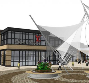 商业步行街su模型下载_sketchup草图大师SKP模型