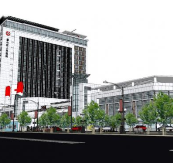 医院整体景观su模型下载_sketchup草图大师SKP模型