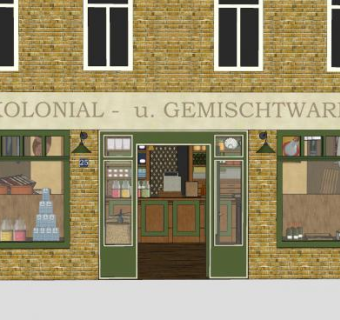 复古风日用零售店SU模型下载_sketchup草图大师SKP模型