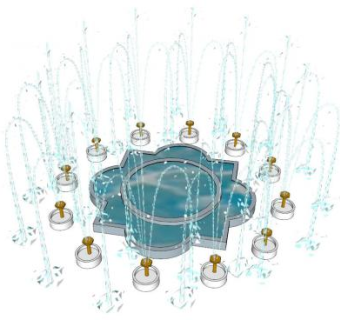 音乐喷泉喷头su模型下载_sketchup草图大师SKP模型