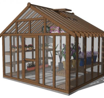 温室花房su模型下载_sketchup草图大师SKP模型