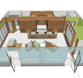 现代中式药店SU模型下载_sketchup草图大师SKP模型