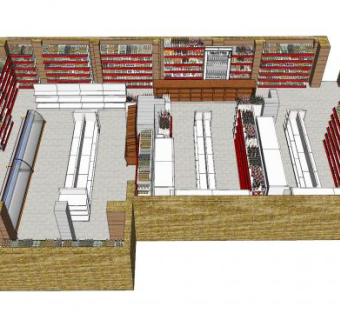 现代零售商店超市SU模型下载_sketchup草图大师SKP模型