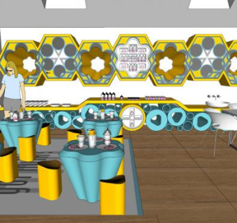 牛奶产品展示店sketchup模型下载_sketchup草图大师SKP模型