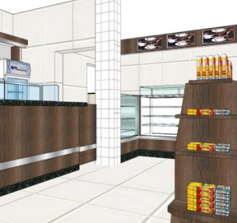 现代西点面包店SU模型下载_sketchup草图大师SKP模型