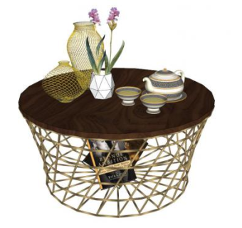 圆形茶几su模型下载_sketchup草图大师SKP模型