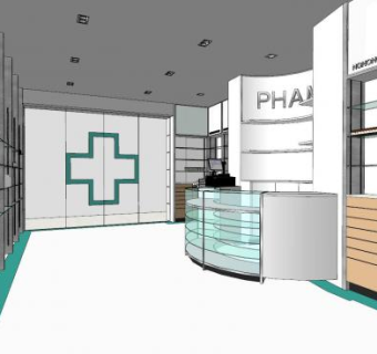 保建品店SU模型下载_sketchup草图大师SKP模型