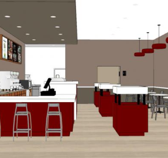 星巴克饮品店SU模型下载_sketchup草图大师SKP模型