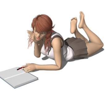 现代看书的女孩SU模型下载_sketchup草图大师SKP模型