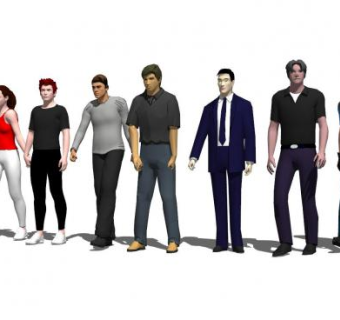 现代人物组合sketchup模型下载_sketchup草图大师SKP模型