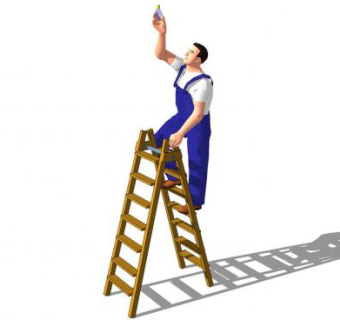 换灯泡的工人SU模型下载_sketchup草图大师SKP模型