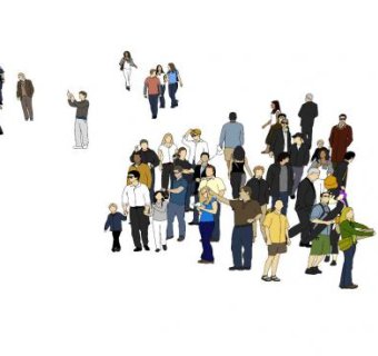 现代行走的人物组合SU模型下载_sketchup草图大师SKP模型