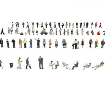 2D人物形态系列SU模型下载_sketchup草图大师SKP模型