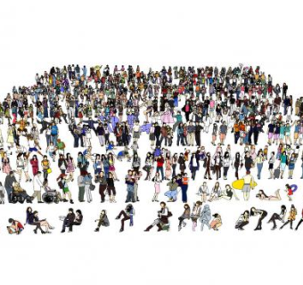 人物形态集合SU模型下载_sketchup草图大师SKP模型