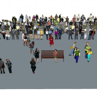 现代人物站姿坐姿SU模型下载_sketchup草图大师SKP模型