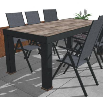 景观桌su模型下载_sketchup草图大师SKP模型