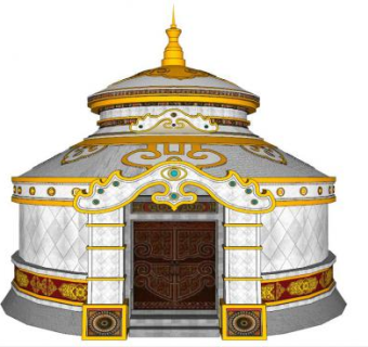 塔式帐篷su模型下载_sketchup草图大师SKP模型