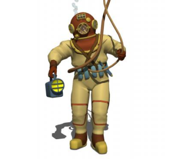 现代潜水员SU模型下载_sketchup草图大师SKP模型