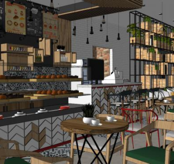 食品店室内su模型下载_sketchup草图大师SKP模型